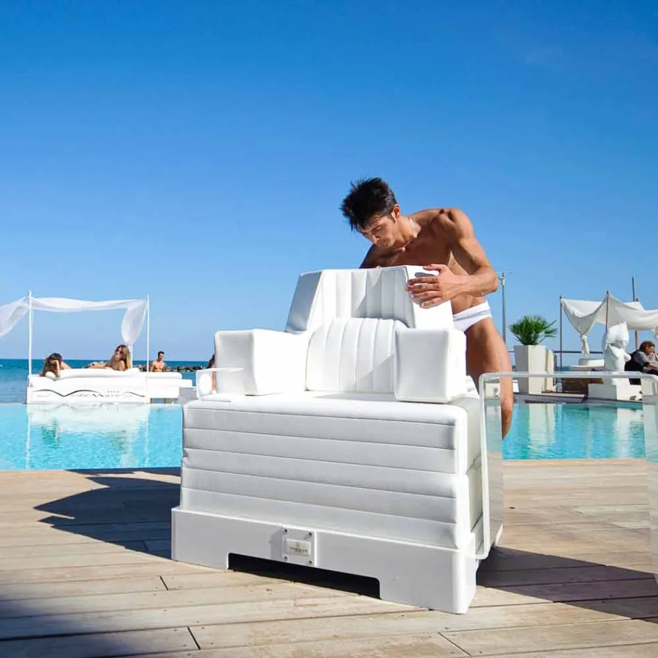 Schwimmdock Sessel Trona weißes Design Luxus, made in Italy Viadurini
