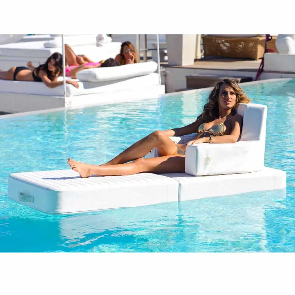 Schwimmdock Sessel Trona weißes Design Luxus, made in Italy Viadurini