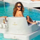 Schwimmdock Sessel Trona weißes Design Luxus, made in Italy Viadurini