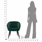 Gepolsterter Sessel aus Holz und Stoff im modernen Design - Maddy Viadurini