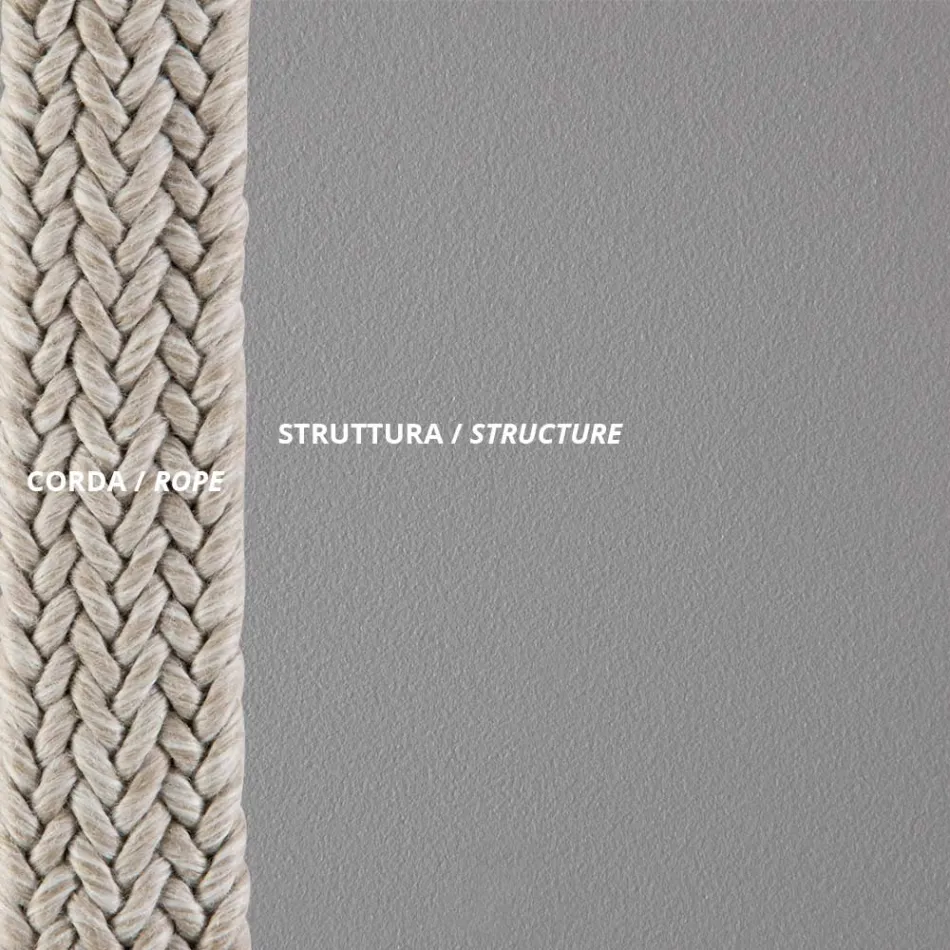 Stapelbarer Gartensessel aus Stahl und Seil Made in Italy 2 Stück - Ragnar Viadurini