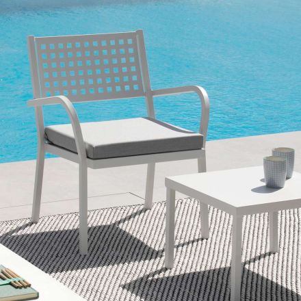 Stapelbarer Gartensessel aus Stahl Made in Italy 2 Stück - Aberdeen Viadurini