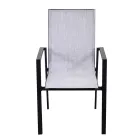 Stapelbarer Gartenstuhl aus Textilene und Aluminium - Foglio Viadurini