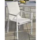 Sessel aus Aluminium und Textilene mit Einsatz in den Armlehnen aus HPL - Righello Viadurini