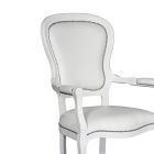 Sessel aus weißem Kunstleder und Struktur aus weiß lackiertem Holz, hergestellt in Italien – Onyx Viadurini