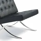 Sessel in Kunstleder mit Nieten und Chrom Struktur Morella Viadurini