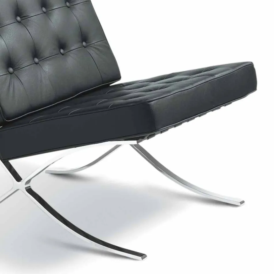 Sessel in Kunstleder mit Nieten und Chrom Struktur Morella Viadurini