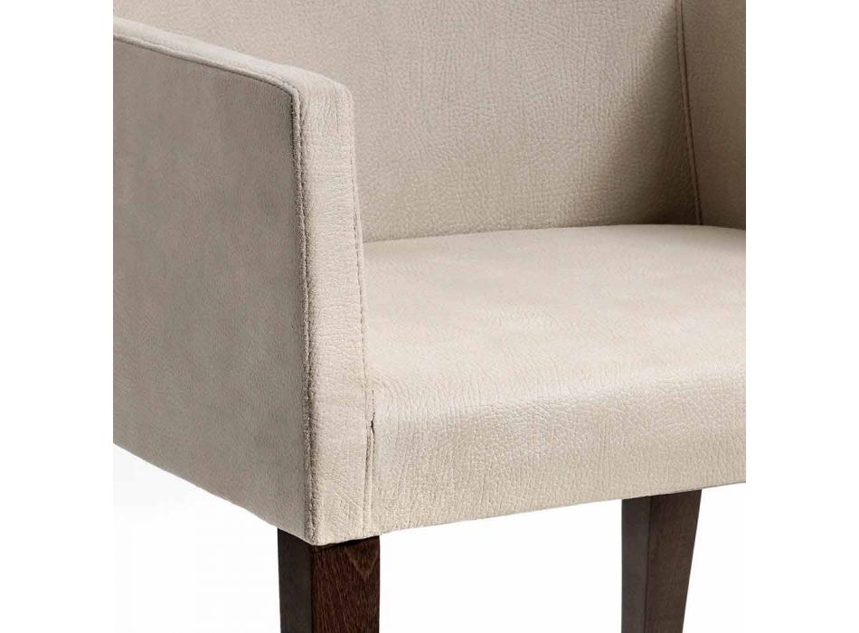 Sessel aus Kunstleder und Holz im modernen Design von Omega, hergestellt in Italien Viadurini