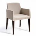 Sessel aus Kunstleder und Holz, modernes Design, Omega made in Italy