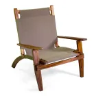 Sessel aus Akazienholz und Baumwoll-/Polyester-Mischgewebe - Bottega Viadurini