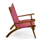 Sessel aus Akazienholz und Baumwoll-/Polyester-Mischgewebe - Bottega Viadurini