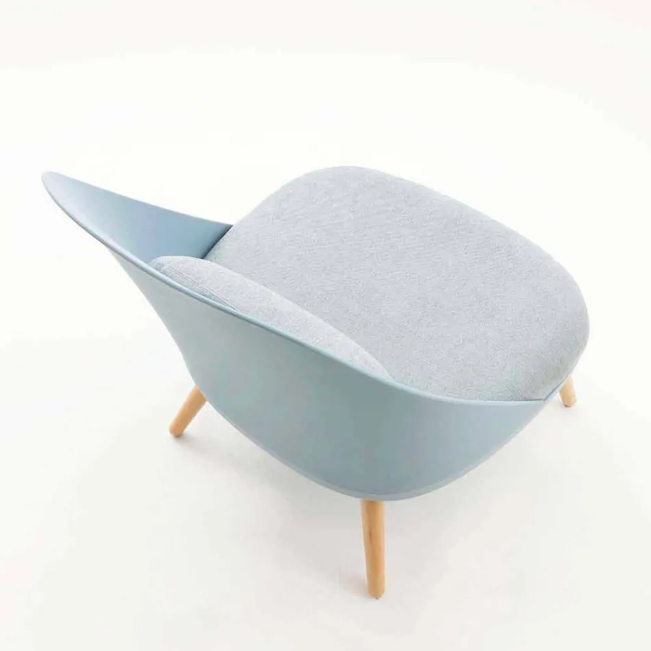 Sessel aus Holz, Stoff und modernem Polypropylen aus Italien Perugia Viadurini