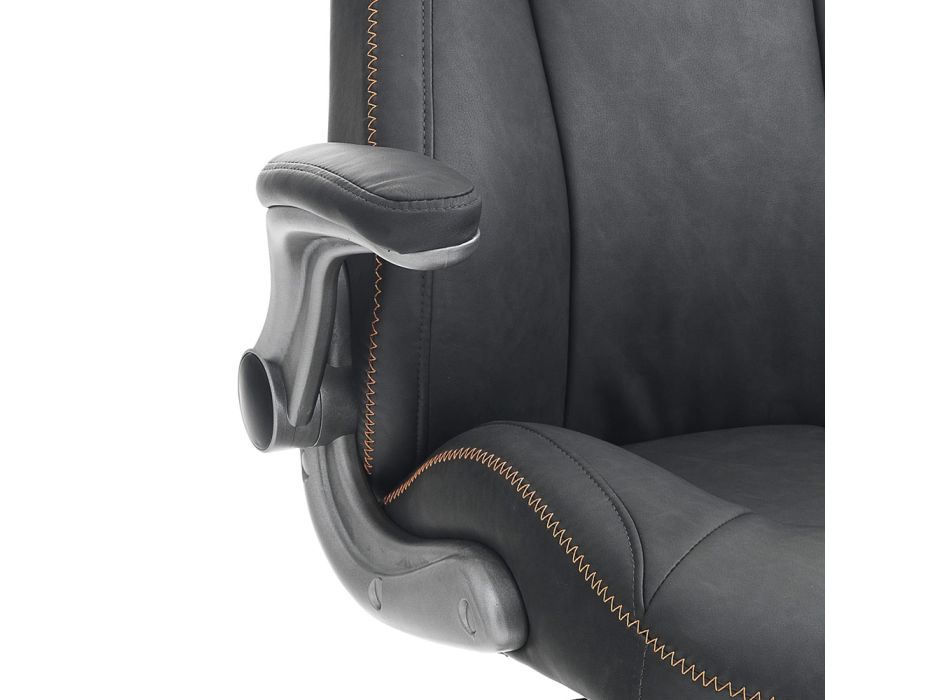 Sessel aus grauem Kunstleder mit gealtertem Effekt - Renio Viadurini