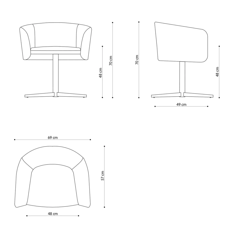 Stoffsessel mit luxuriösem Drehgestell aus Metall, hergestellt in Italien – Bergen Viadurini