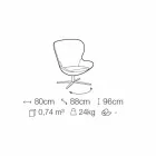 Stoffsessel mit drehbarer Basis aus Edelmetall Made in Italy - Papaya Viadurini