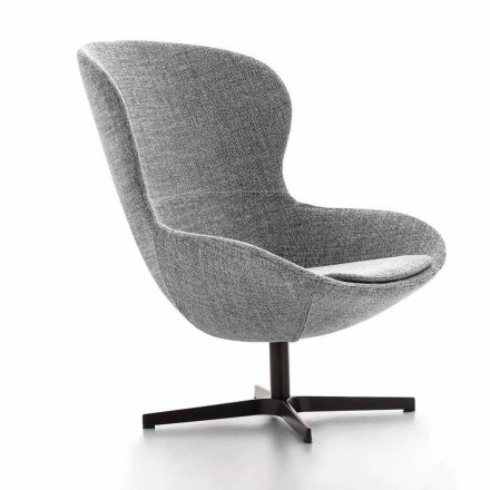 Stoffsessel mit drehbarer Basis aus Edelmetall Made in Italy - Papaya Viadurini