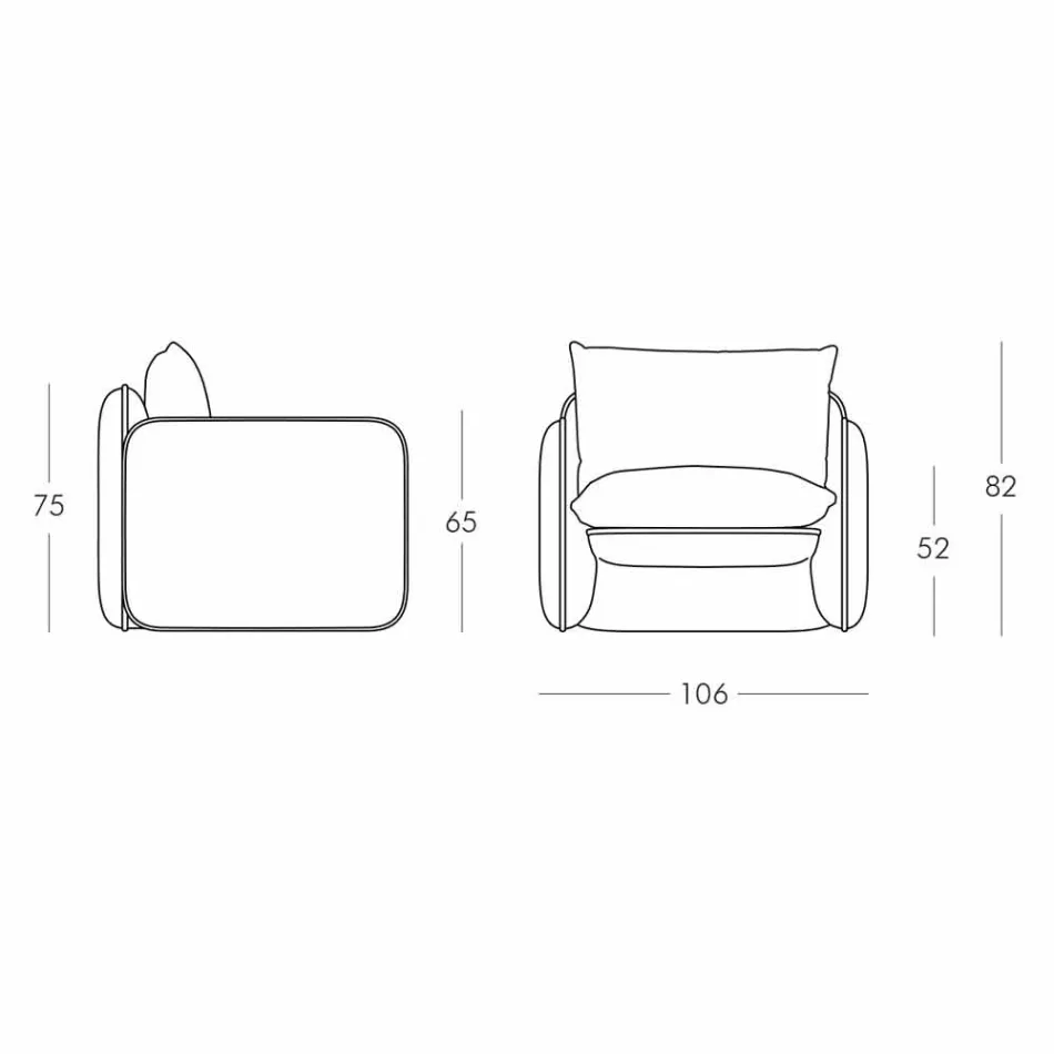 Lounge Chair mit wasserdichten Kissen, für Outdoor - Mara Slide Viadurini