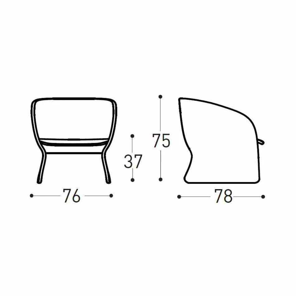 Gepolsterter Outdoor Lounge Sessel aus Kunstfaser - Maat von Varaschin Viadurini