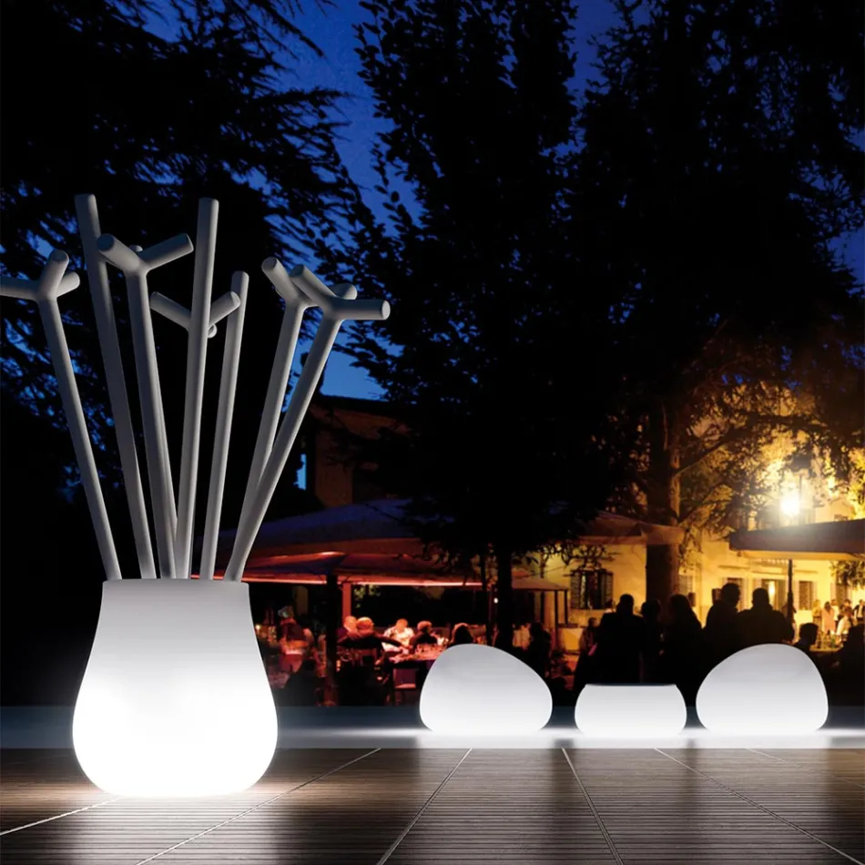 Leuchtender Outdoor-Sessel mit LED-Licht aus Polyethylen, hergestellt in Italien – Ervin Viadurini