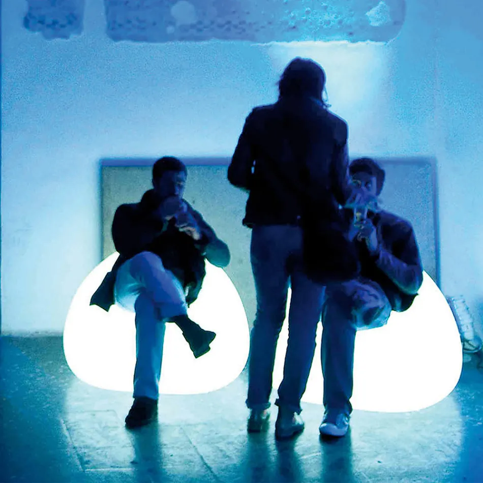 Leuchtender Outdoor-Sessel mit LED-Licht aus Polyethylen, hergestellt in Italien – Ervin Viadurini