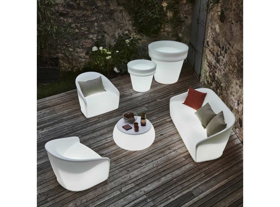 Leuchtender Outdoor-Sessel aus Polyethylen mit LED Made in Italy - Juli Viadurini