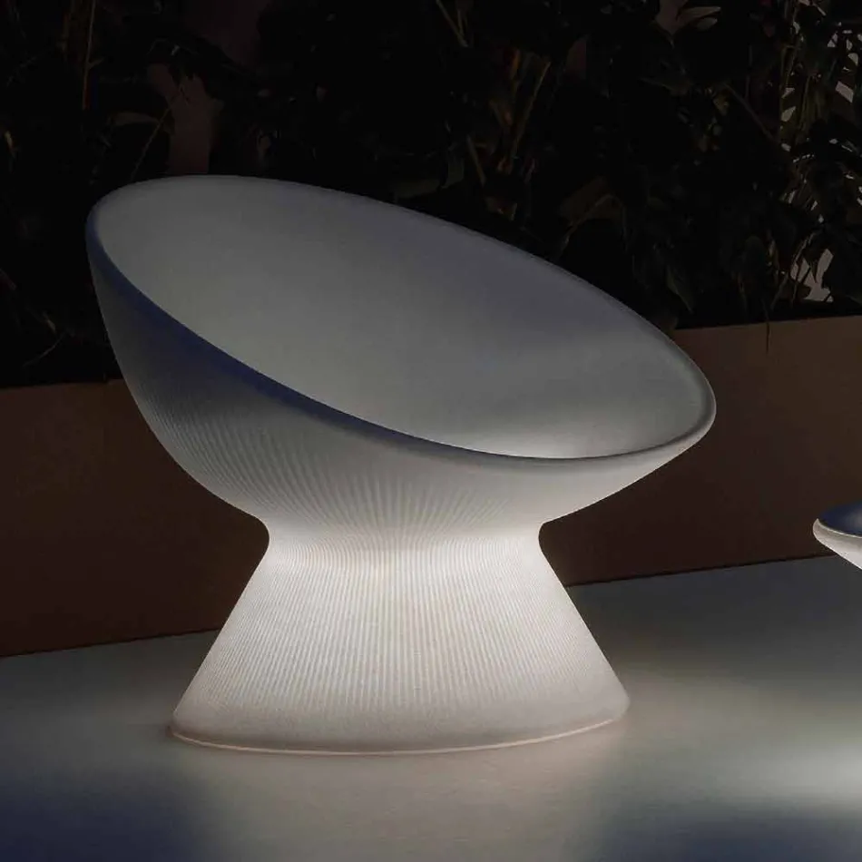 Leuchtender Outdoor-Sessel aus Polyethylen mit LED-Licht Made in Italy - Desmond Viadurini