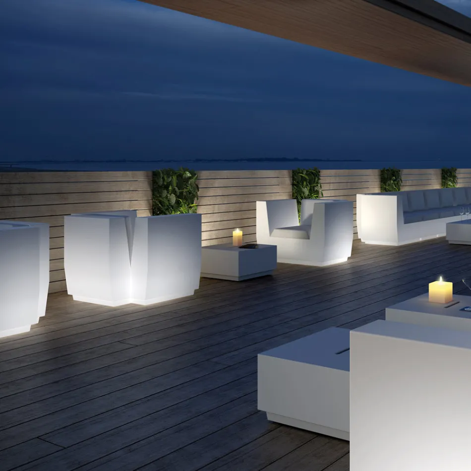 Leuchtender Outdoor-Sessel aus Polyethylen Made in Italy - Chiabotto Viadurini