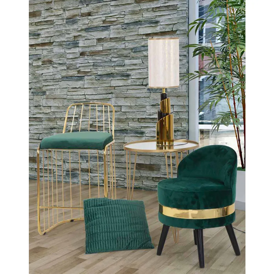 Farbiger Mini-Sessel in modernem Design aus Holz und Stoff - Koah Viadurini