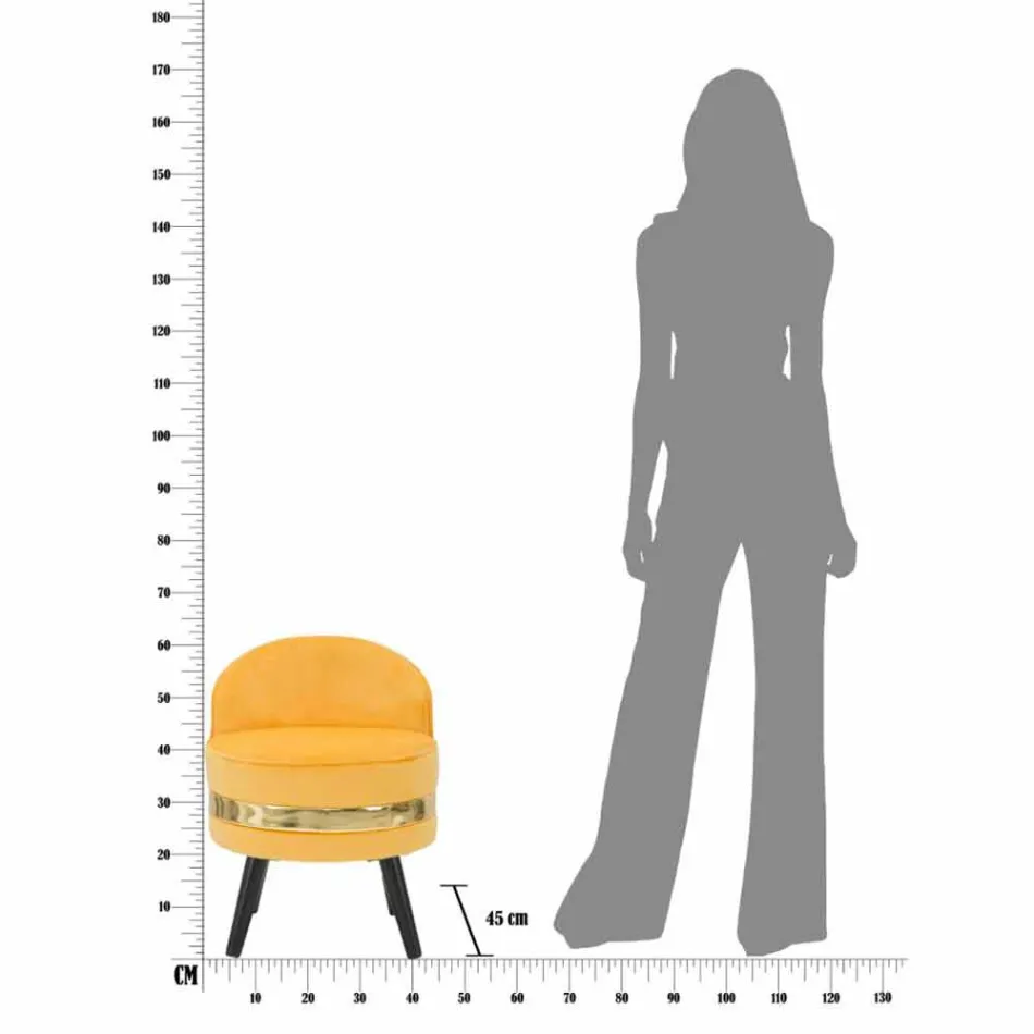 Farbiger Mini-Sessel in modernem Design aus Holz und Stoff - Koah Viadurini