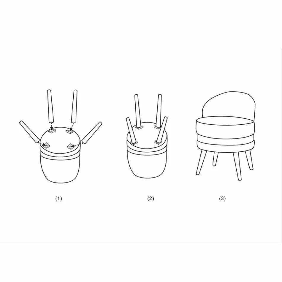 Farbiger Mini-Sessel in modernem Design aus Holz und Stoff - Koah Viadurini