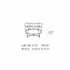 Moderner Ledersessel mit Stahlgestell Made in Italy - Ostilio Viadurini