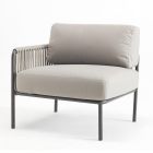 Outdoor-Sessel aus verzinktem Stahl und Seil mit Kissen, hergestellt in Italien – Helga Viadurini