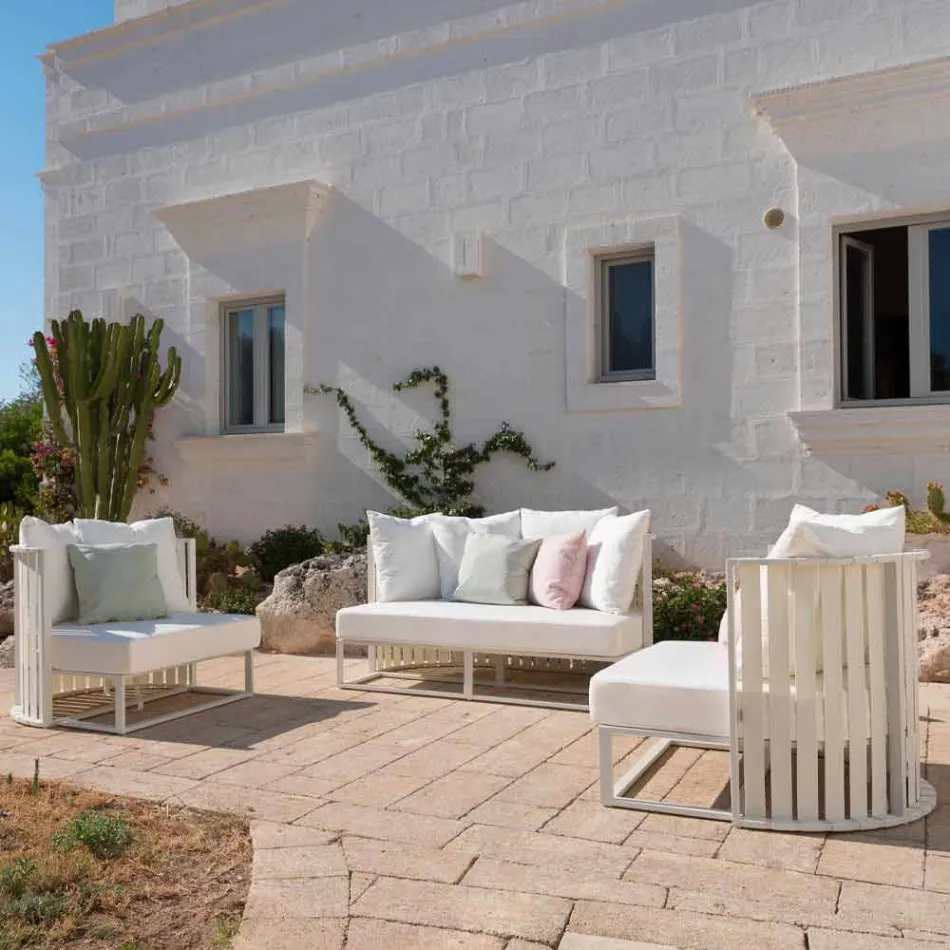 Outdoor-Sessel in Aluminium und Luxus Design Seile 3 Oberflächen - Julie Viadurini