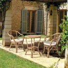 Outdoor-Sessel aus natürlichem Rattan, stapelbar, für den Garten – Spora Viadurini