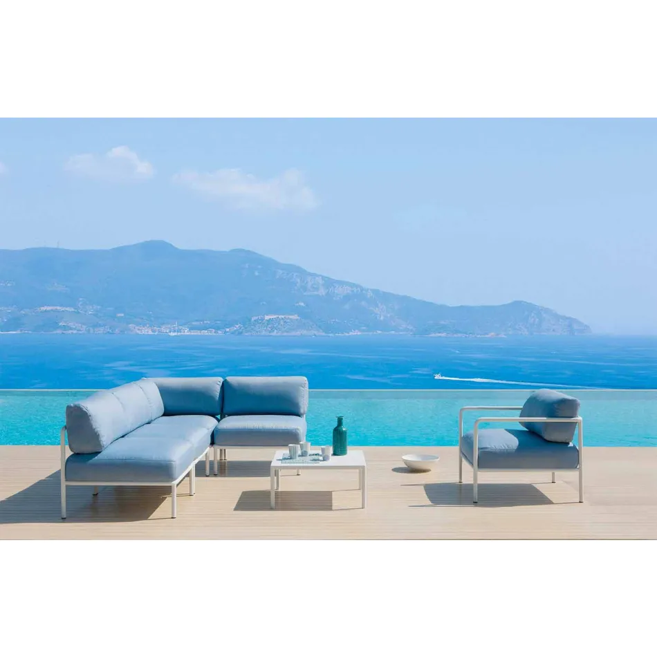 Outdoor-Sessel mit Stoff- und Metallarmlehnen Made in Italy - Cola Viadurini