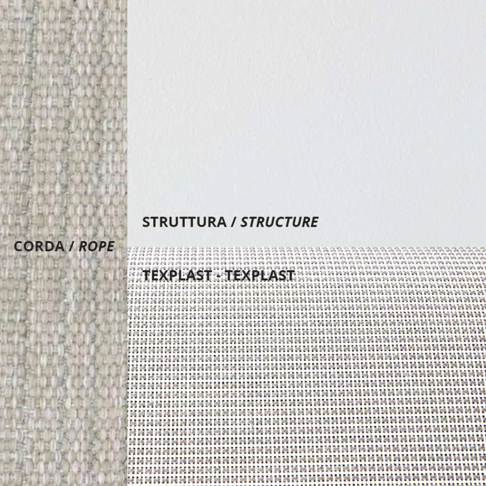 Klappsessel für den Außenbereich aus Seilaluminium und Texplast Made in Italy - Ubbe Viadurini