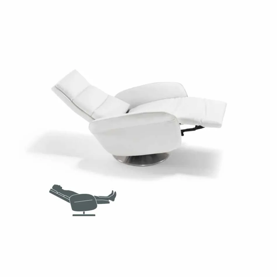 Relax-Sessel 2 Motoren drehen Leder / Stoff / Kunstleder modernes Bluma Viadurini