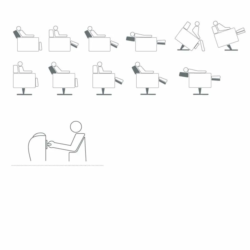 Sessel orthopädisches 4-Motoren entspannen gemacht in Italien Giglio, modernes Design Viadurini