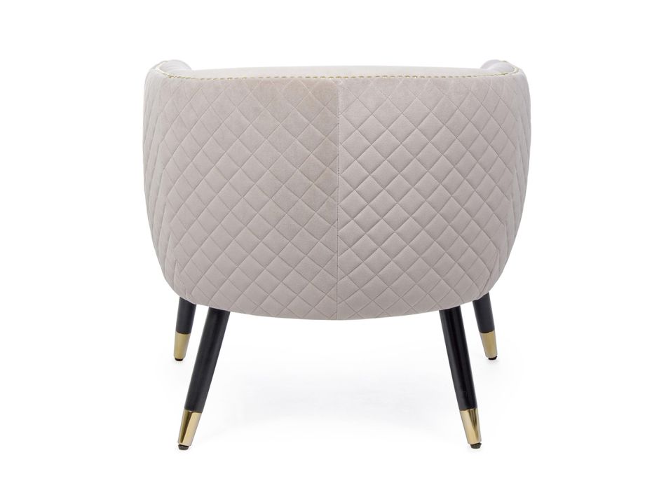 Lounge-Sessel in Kautschukholz und Samteffekt Elegantes Design - Catty Viadurini