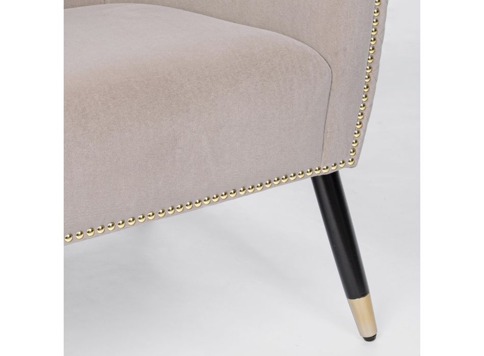Lounge-Sessel in Kautschukholz und Samteffekt Elegantes Design - Catty Viadurini