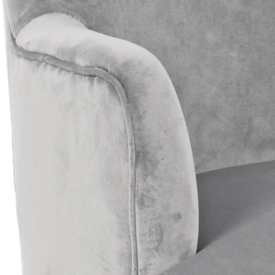 Wohnzimmersessel im skandinavischen Design mit Holz- und Samteffekt - Cinzio Viadurini