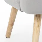 Wohnzimmersessel im skandinavischen Design mit Holz- und Samteffekt - Cinzio Viadurini