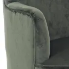 Wohnzimmersessel im skandinavischen Design mit Holz- und Samteffekt - Cinzio Viadurini