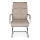 Sled Bürostuhl Stahl und Kunstleder mit Armlehnen 2 Stück - Monaldo Viadurini