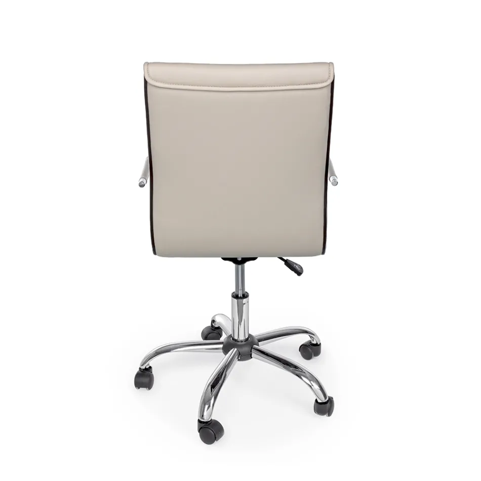 Ergonomischer Bürosessel mit Armlehnen aus Stahl und Kunstleder - Mantica Viadurini