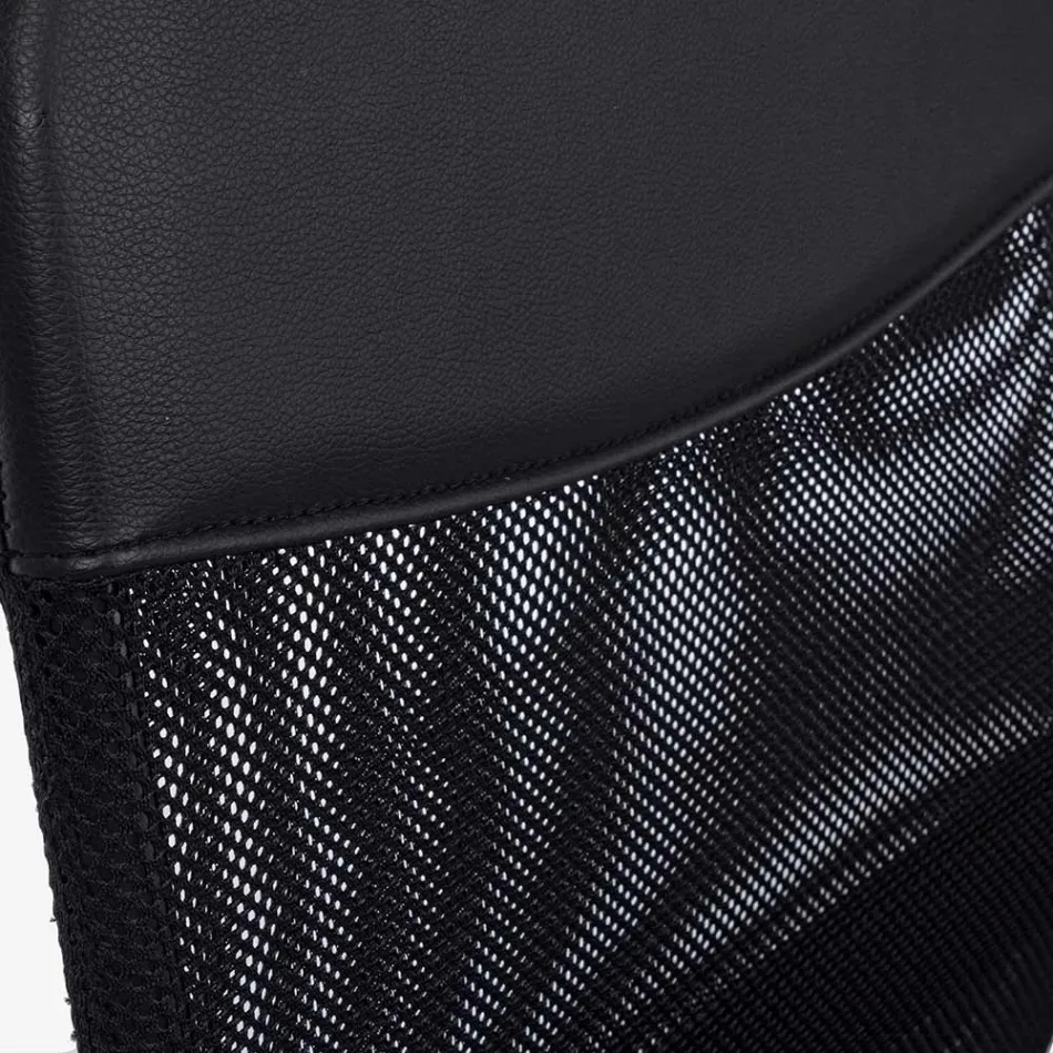 Bürodrehstuhl Stahl und Polyestergewebe mit Armlehnen - Amuni Viadurini