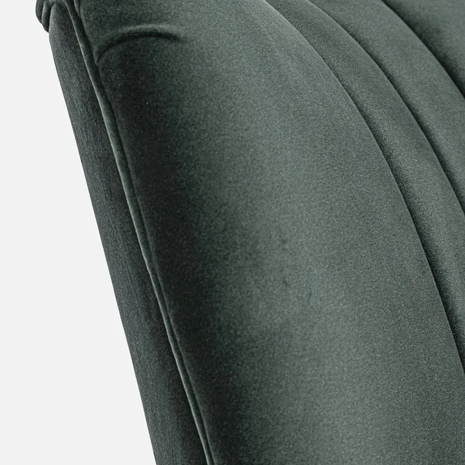 Vintage Holzsessel mit Rattan und Polyester Armlehnen - Ludovica Viadurini