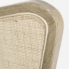 Vintage Holzsessel mit Rattan und Polyester Armlehnen - Ludovica Viadurini