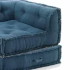 Corner Chaise Longue Sessel aus grauer, grüner oder blauer Baumwollfaser Viadurini