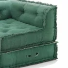 Corner Chaise Longue Sessel aus grauer, grüner oder blauer Baumwollfaser Viadurini